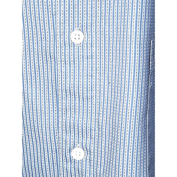 Johnston & Murphy XXL Blue Striped Mens Dress Shirt - Picture 8 of 11